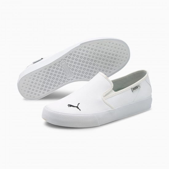 Puma Bari Cat Women's Slip On Shoes White Puma Bari Cat Women's Slip On Shoes White