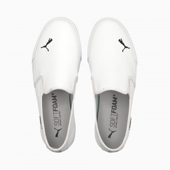 Puma Bari Cat Women's Slip On Shoes White Puma Bari Cat Women's Slip On Shoes White